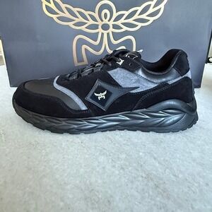 MCM Skywander Low Top Sneakers Men's Ice Black Lace Up Closure, Sz 42